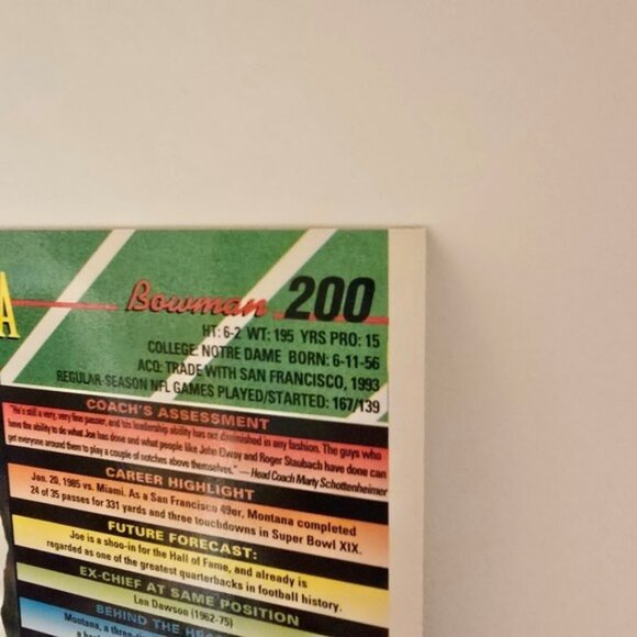 Vintage Joe Montana Trading Card Kansas City Chiefs Football Topps 1993 NFL QB - Picture 9 of 12